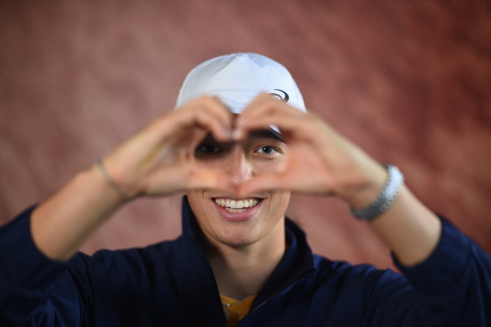 Smiling Iga Swiatek during Roland-Garros 2021