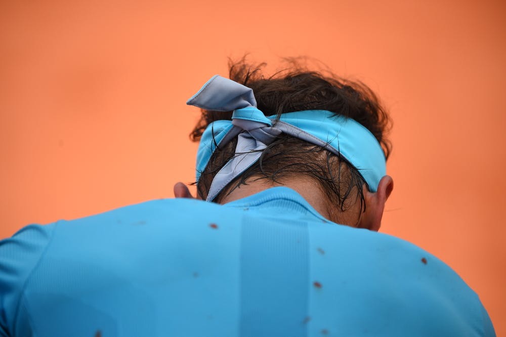 Rafael Nadal's back during Roland-Garros 2018