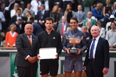 Nadal Thiem Laver Giudicelli trophy Roland Garros 2019