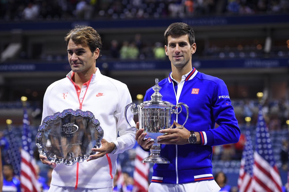Roger Federer, Novak Djokovic, US Open 2015, remise des prix