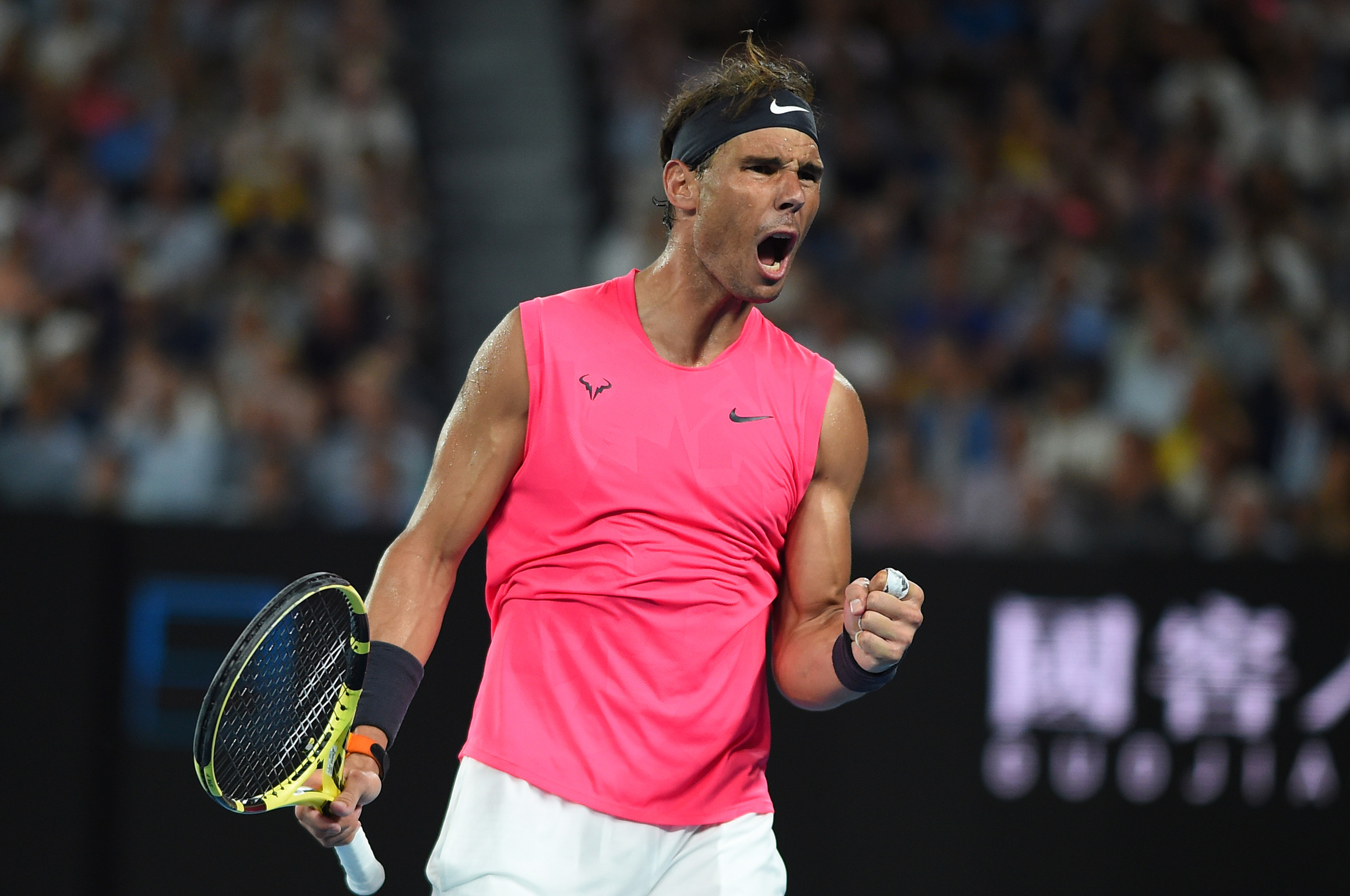 Rafael Nadal screaming in Melbourne 2020