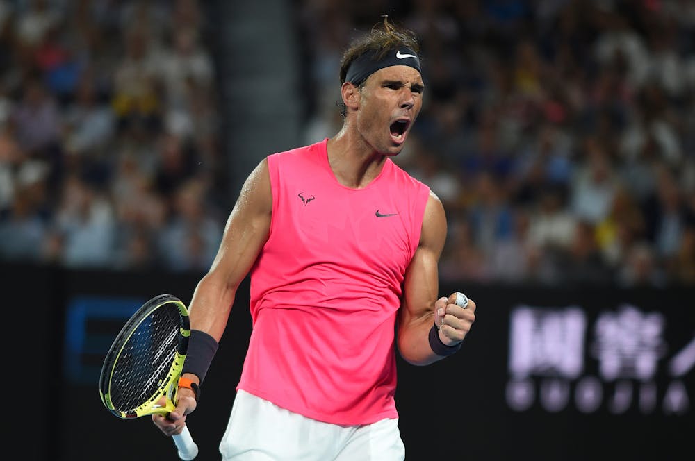 Rafael Nadal screaming in Melbourne 2020