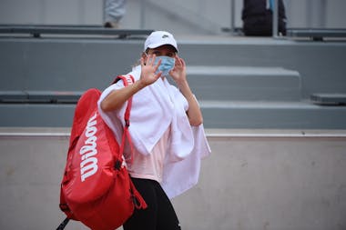 Simona Halep, masque, Roland-Garros 2020, entraînement