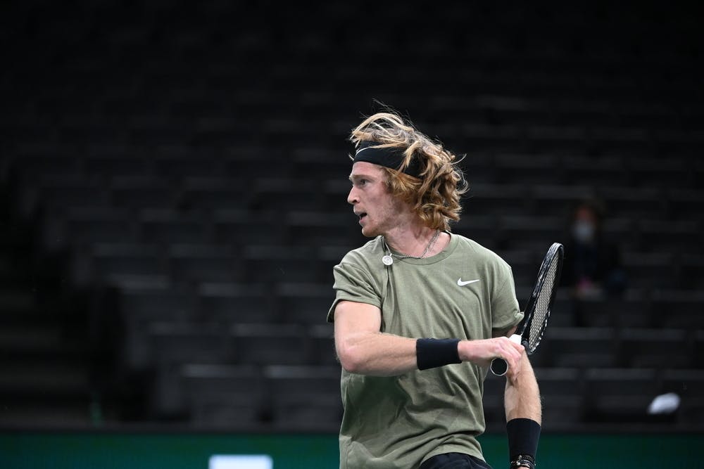Andrey Rublev during the Rolex Paris Masters 2020