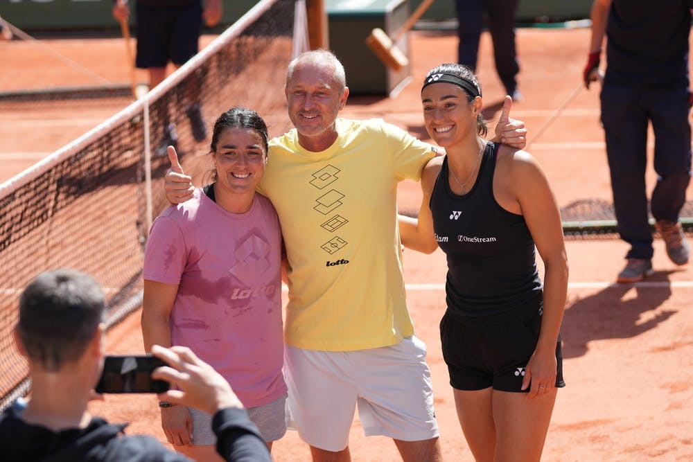 Ons Jabeur, Bertrand Perret, Caroline Garcia, Roland-Garros 2023, practice, entrainement