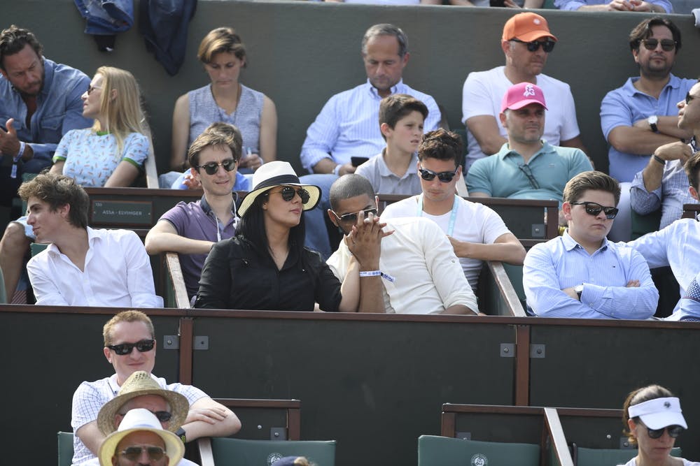 Nicolas Batum and his girlfriend at Roland-Garros 2018