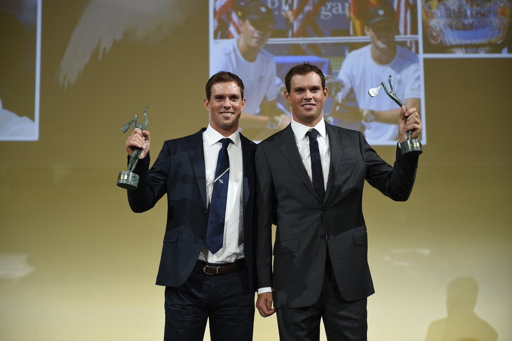 Bob and Mike Bryan at the Dîner des champions du monde during Roland-Garros 2015