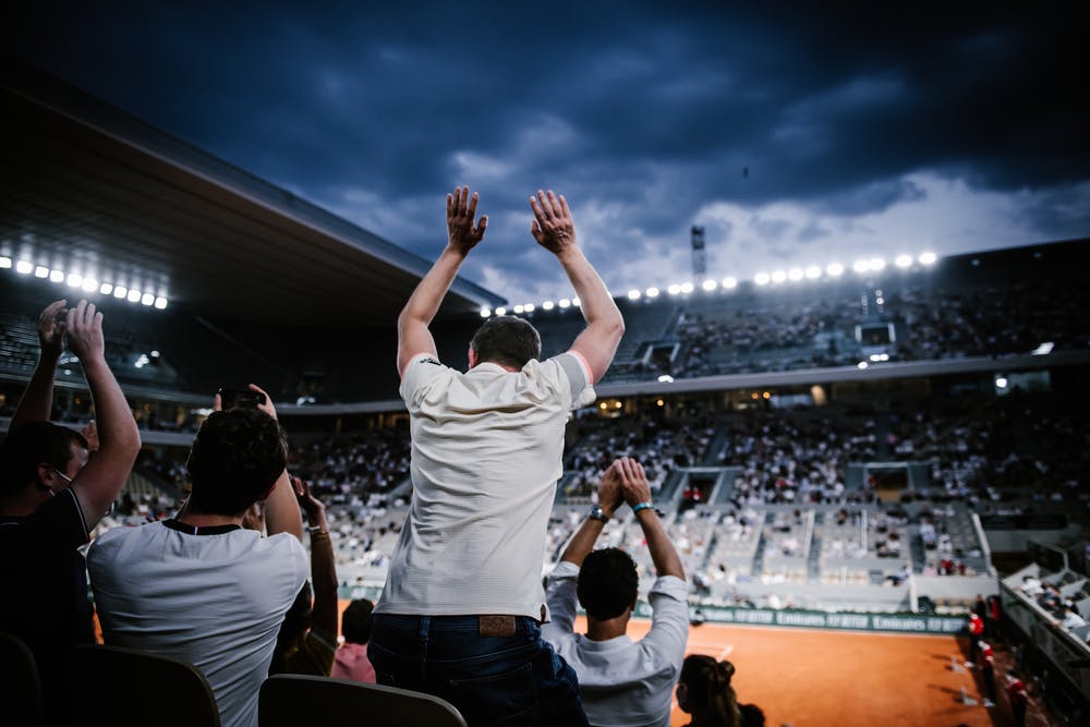 Roland-Garros Nuit Spectateurs Tribunes Sessions de soirée