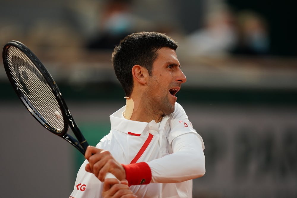 Novak Djokovic, Roland-Garros 2020, quarts de finale, tape