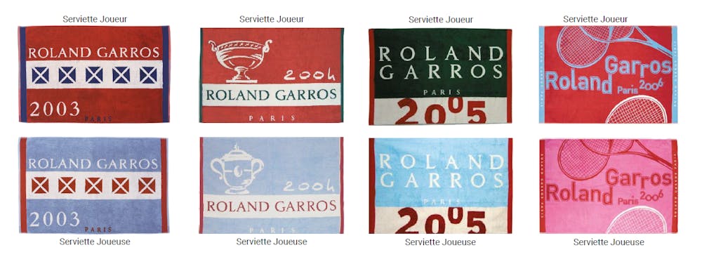 Serviettes joueurs joueuses Roland-Garros Carré Blanc