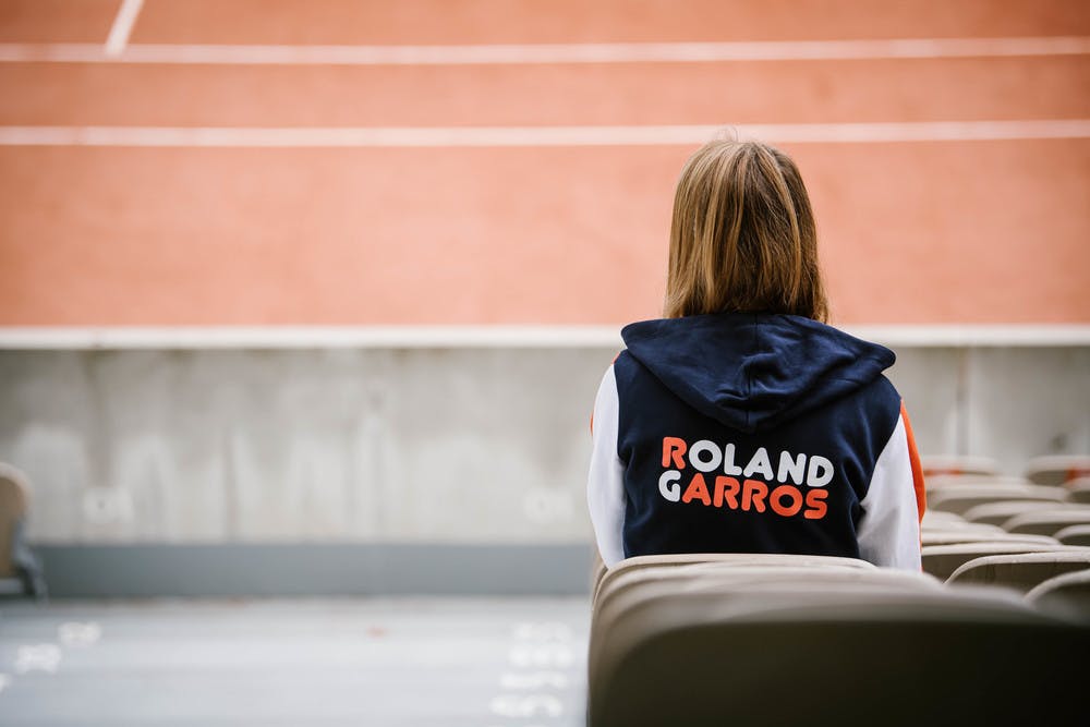 Griffe Roland-Garros, sweatshirt à capuche, color block, tribunes
