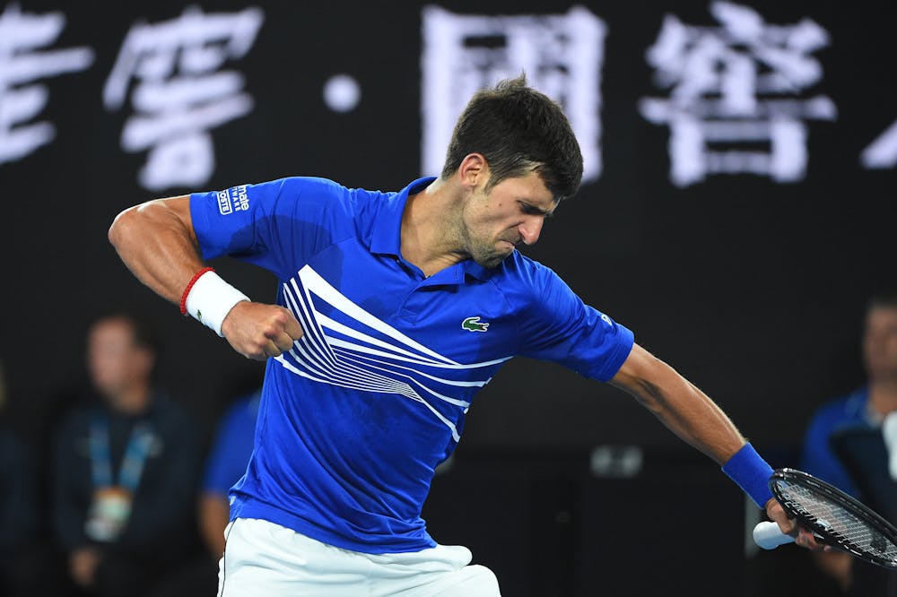 Novak Djokovic reaction at the 2019 Australian Open