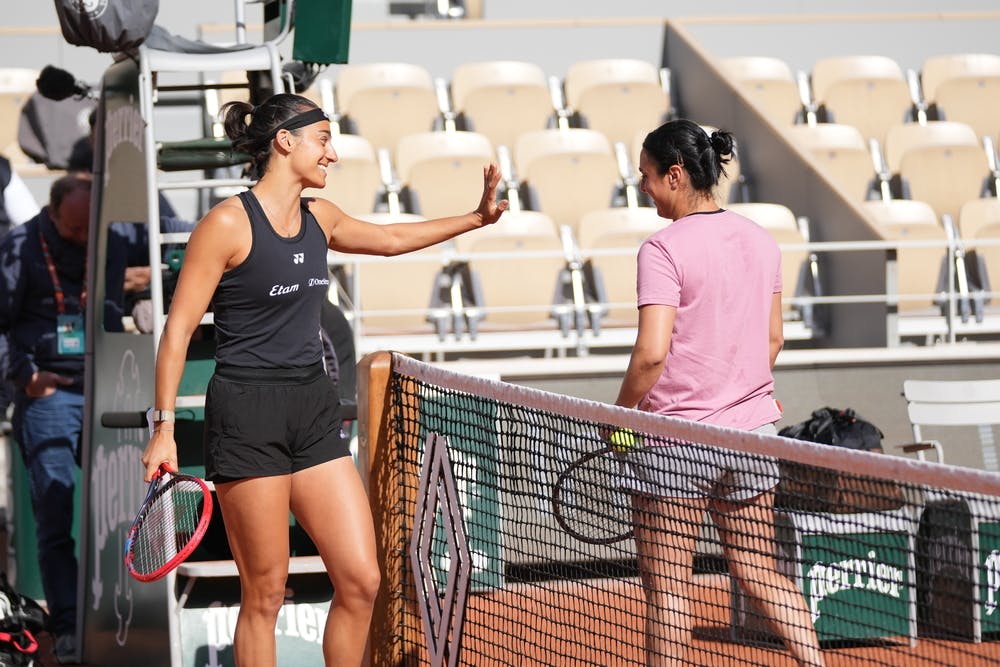 Caroline Garcia, Ons Jabeur, Roland-Garros 2023 practice