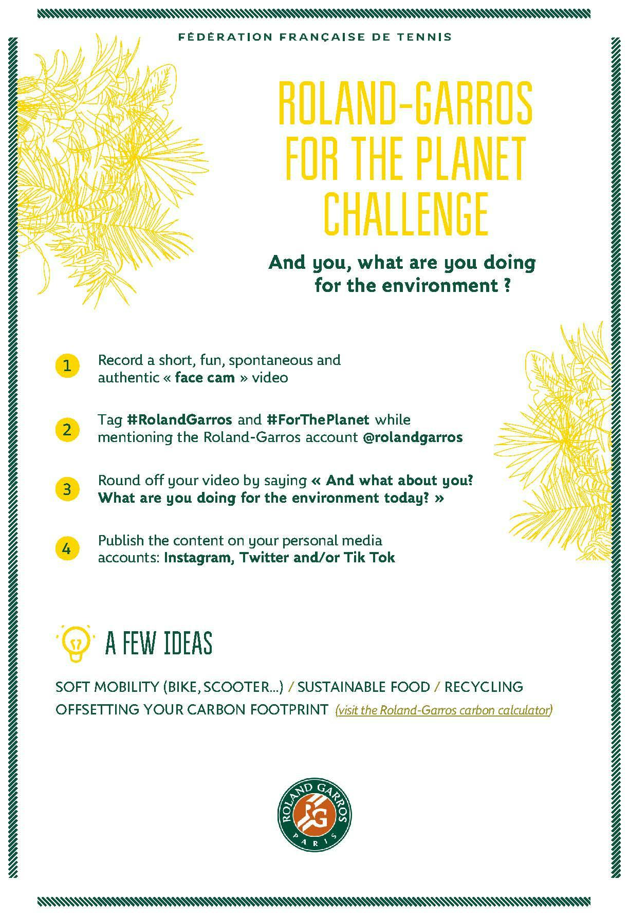 Take Part In The Roland Garros For The Planet Challenge Roland Garros The 21 Roland Garros Tournament Official Site Take Part In The Roland Garros For The Planet Challenge Roland Garros The 21 Roland Garros Tournament Official Site