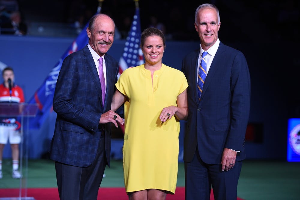 Stan Smith, Kim Clijsters and Todd Martin Us Open Hall of Fame ceremony