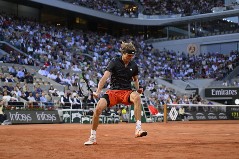 Alexander Zverev, 2e tour, tweener, Roland-Garros 2023