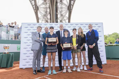 Longines Future Tennis aces Paris Roland-Garros in the City Eiffel tower.