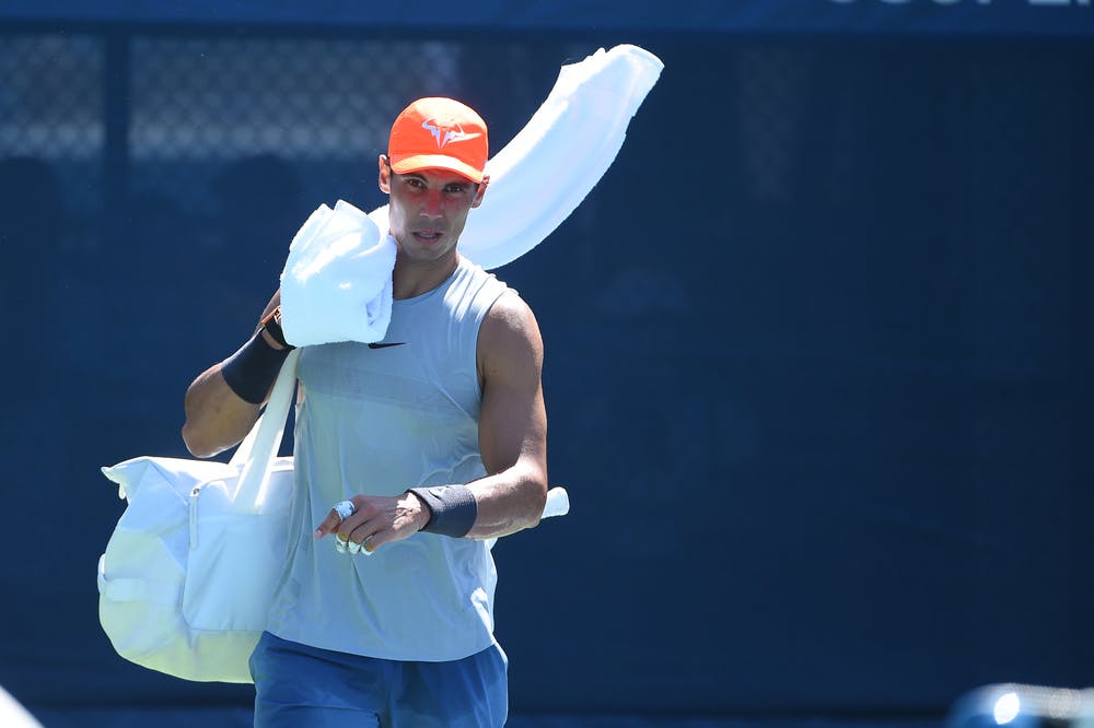Rafael Nadal during practice at the 2019 US Open