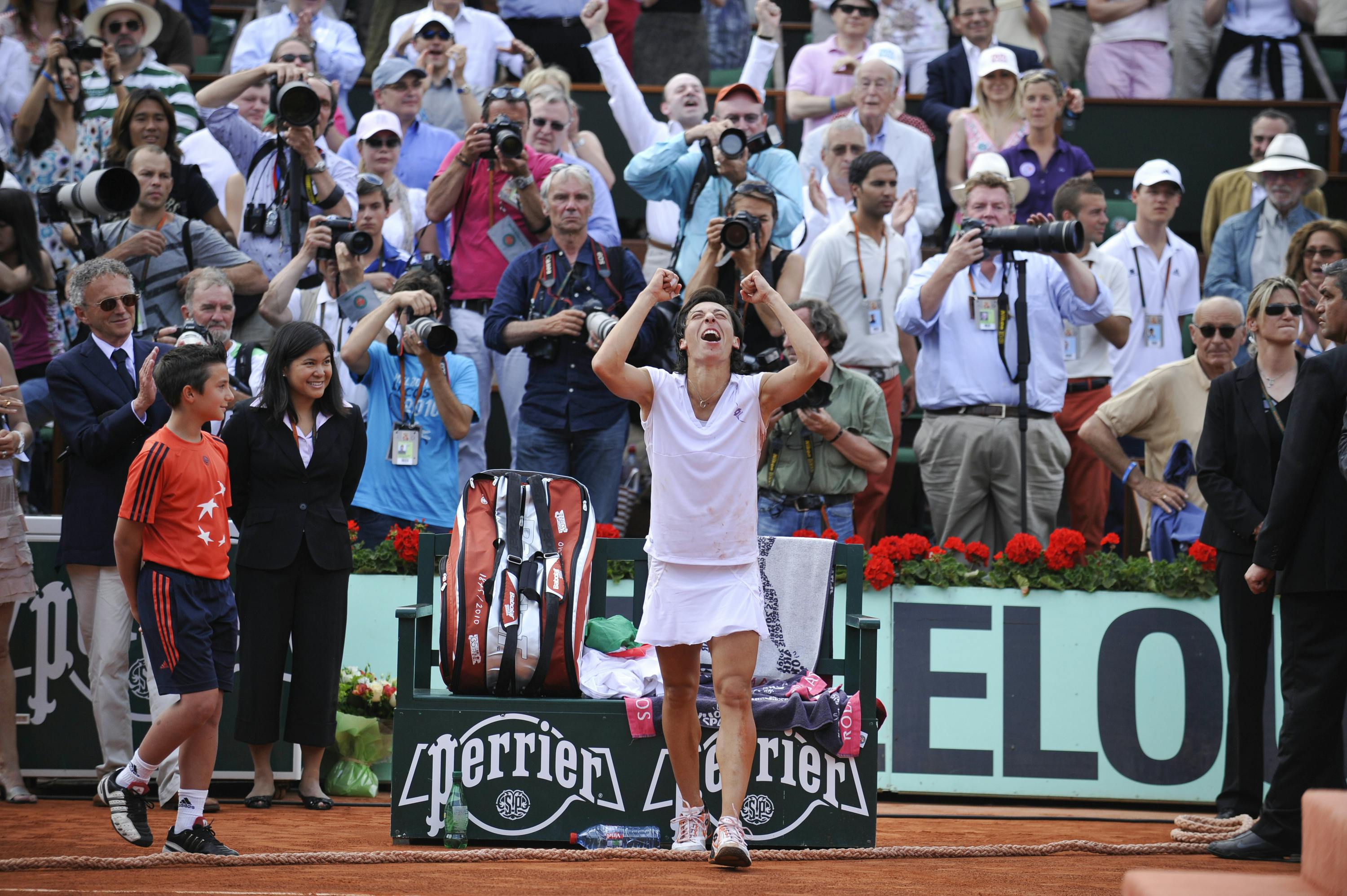 Francesca Schiavone after her victory at Roland-Garros 2010