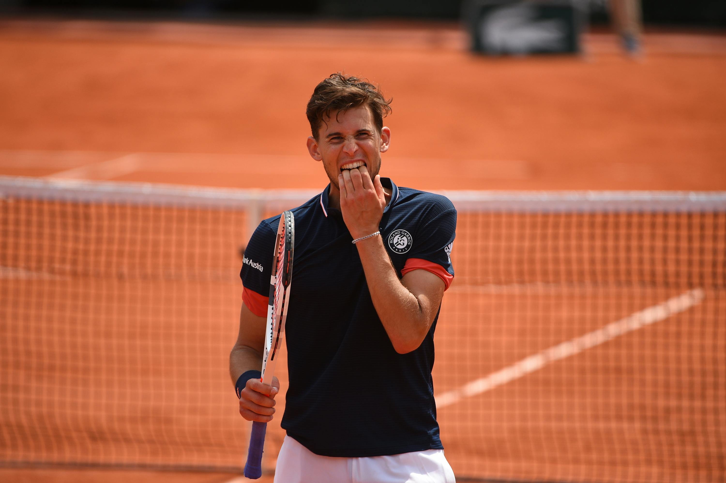Funny face for Dominic Thiem at Roland-Garros 2018