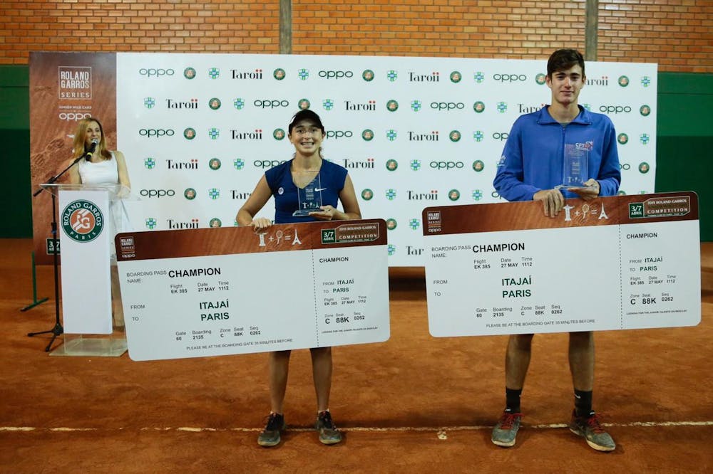 Camilla Bossi and Gustavo Heide winners of the 2019 Roland Garros Junior Wild Card Series