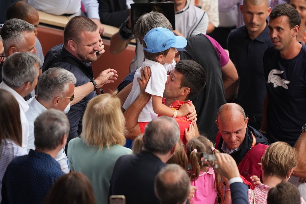 Novak Djokovic, Stefan Djokovic, clan, player box, Roland-Garros 2023, final