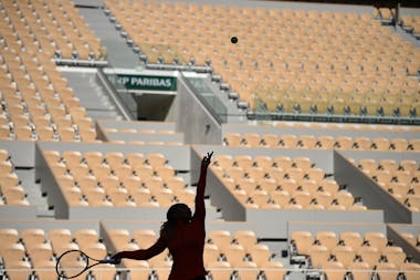 Serena Williams, Roland-Garros 2020, entraînement, court Philippe-Chatrier