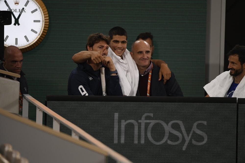 Carlos Alcaraz, Juan Carlos Ferrero, Roland Garros 2022, practice May 20