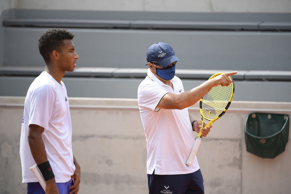 Felix Auger-Aliassime and Toni Nadal, Roland Garros 2021, practice