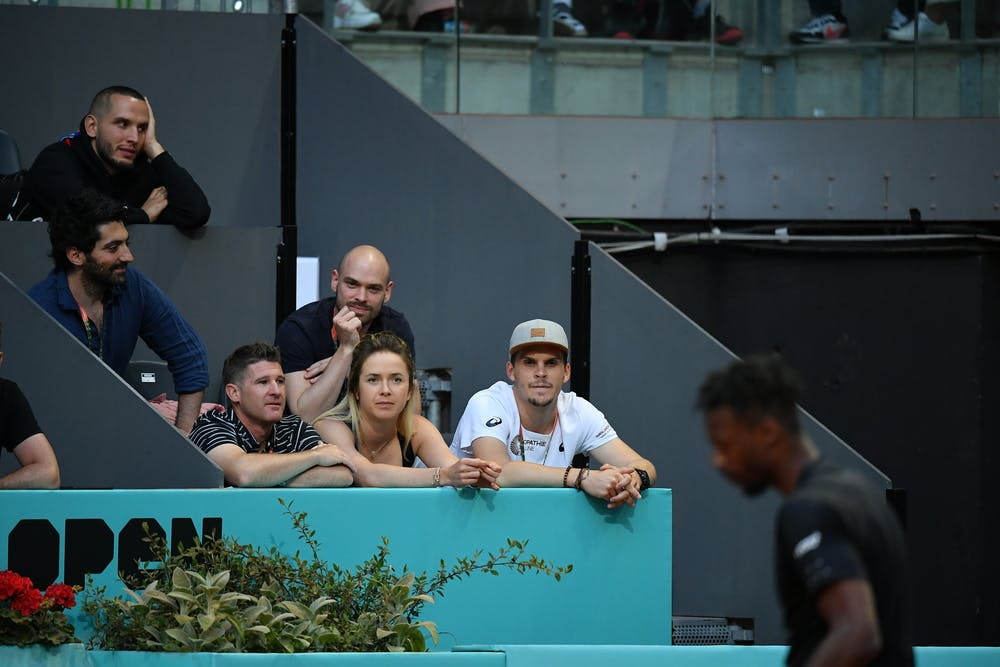 Elina Svitolina watches Gael Monfils in action