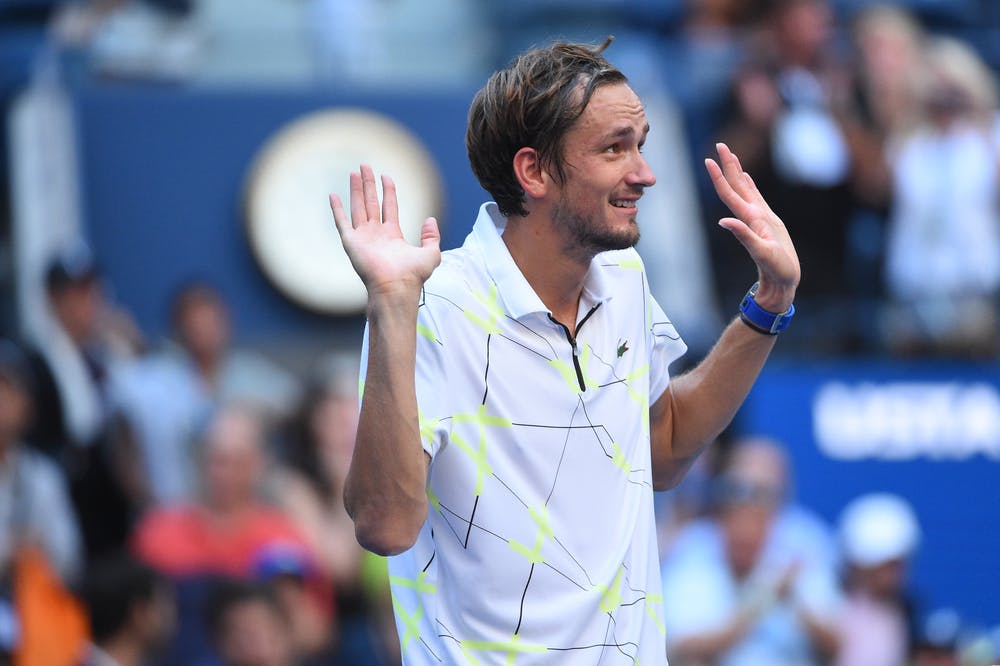 Daniil Medvedev plays with the crowd during US Open 2019