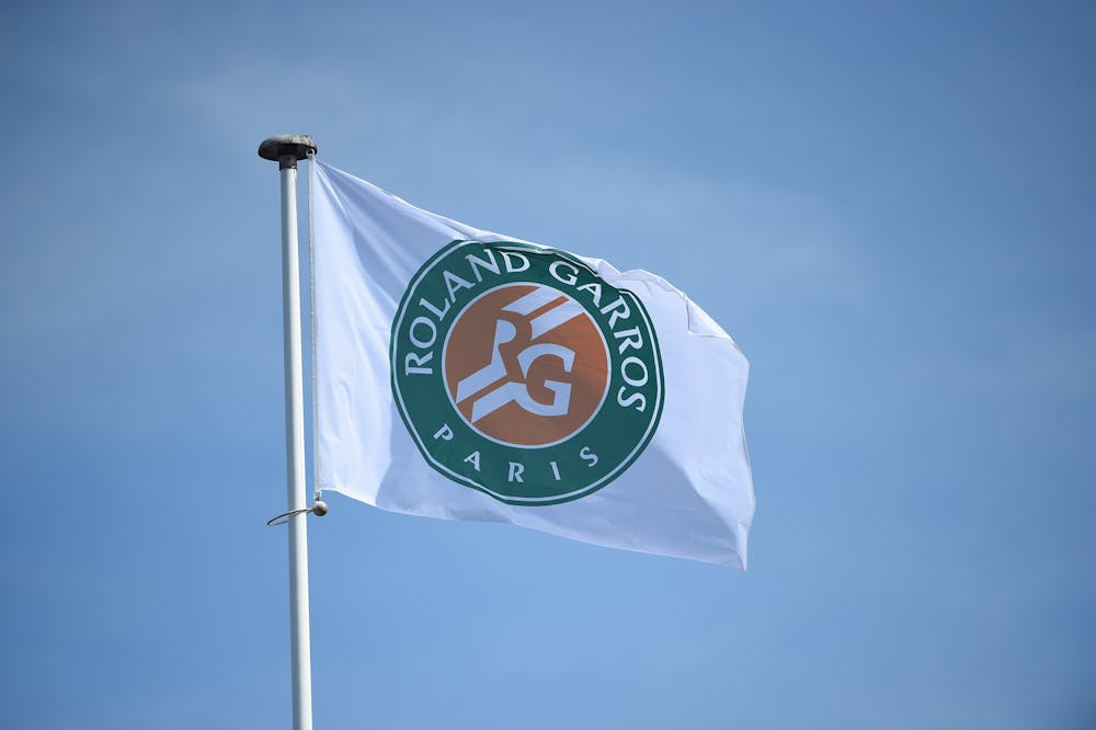 Roland-Garros logo on a flying flag