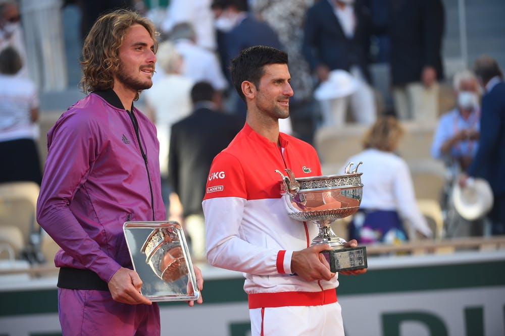 Stefanos Tsitsipas, Novak Djokovic, Roland-Garros 2021, remise des prix