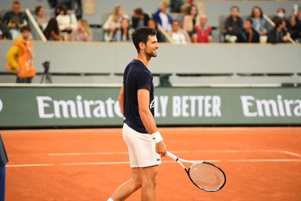 Novak Djokovic, practice, Roland-Garros 2022