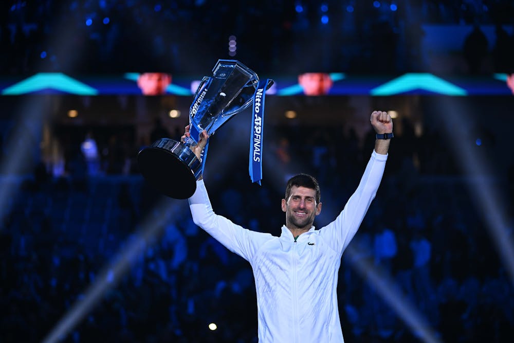 Novak Djokovic / Victoire trophée ATP Finals 2022