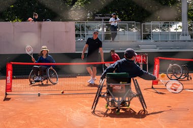 Animation tennis-fauteuil, journée Yannick Noah, Roland-Garros 2023