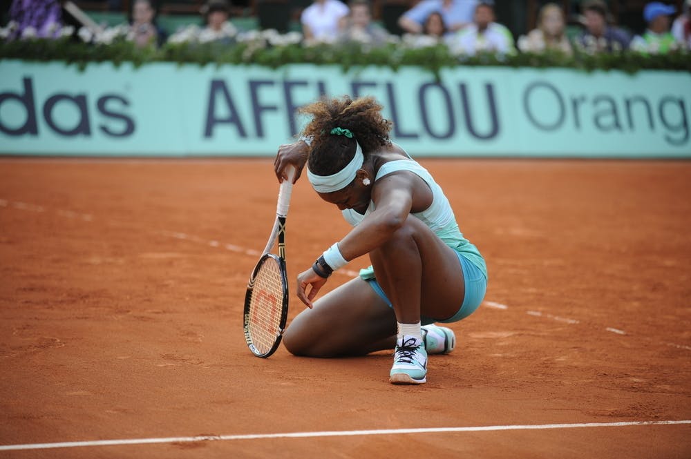 Serena Williams during the first round at Roland-Garros 2012