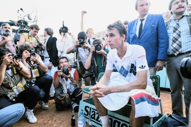 Ivan Lendl after his victory at Roland-Garros 1984