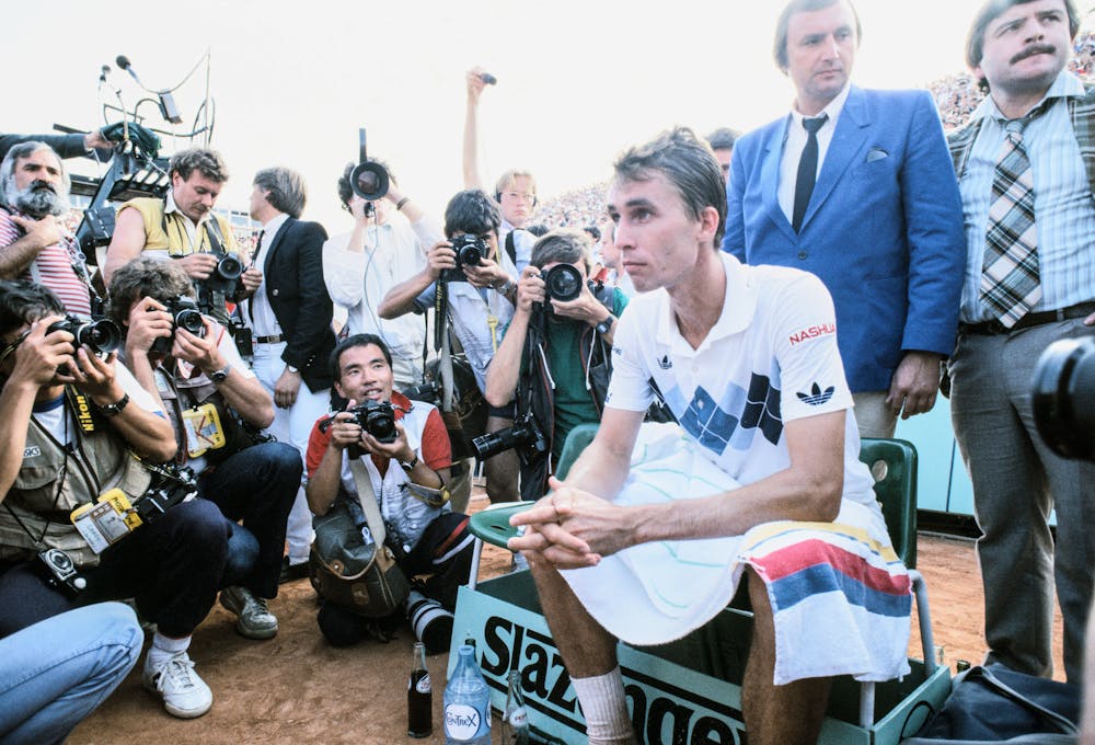Ivan Lendl after his victory at Roland-Garros 1984