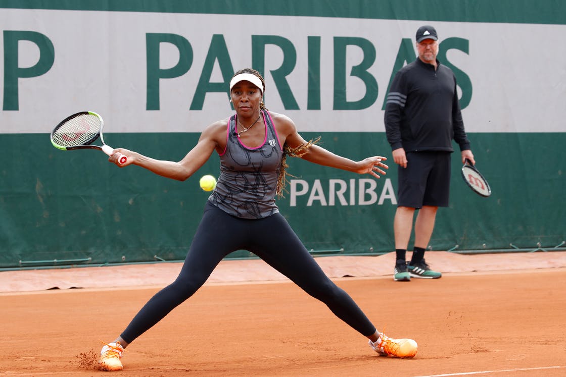 Venus Williams practice entrainement Roland-Garros 2018