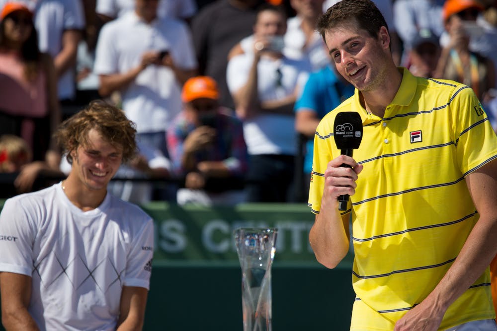 John Isner Alexander Zverev Miami 2018.