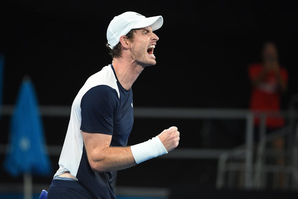 Andy Murray roaring at the Australian Open 2019