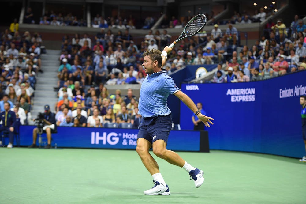 Stan Wawrinka's backhand during his fourth round match at the 2019 US Open