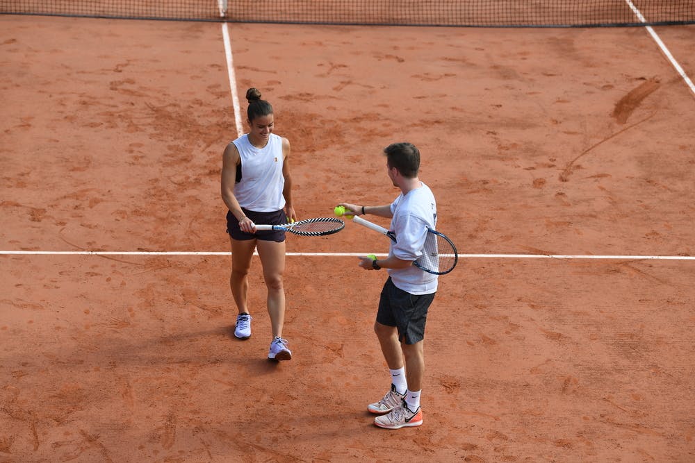 Maria Sakkari coach Tom Hill practice