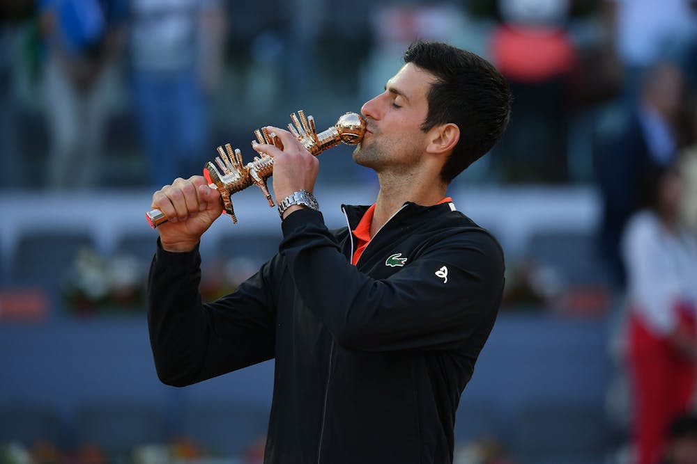 Novak Djokovic with his Madrid's trophy