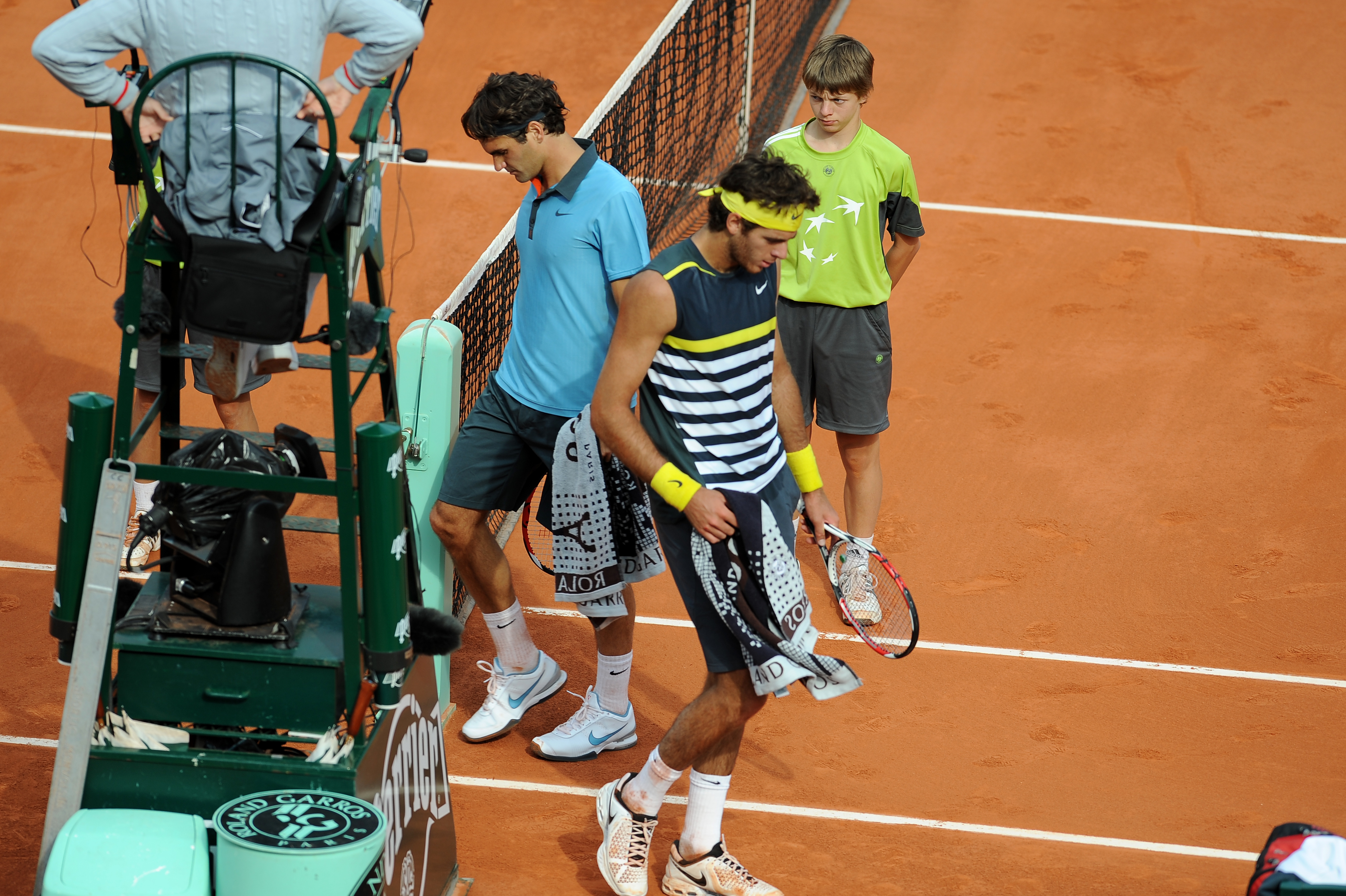 Federer against Del Potro during the semi-final at Roland-Garros 2019