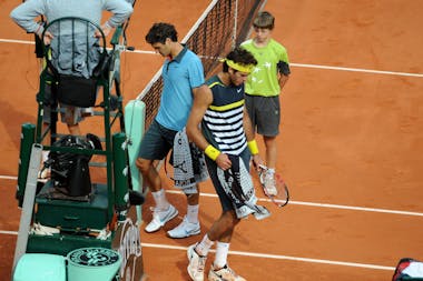 Federer against Del Potro during the semi-final at Roland-Garros 2019