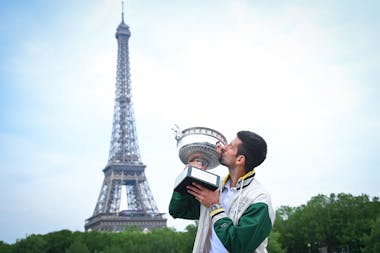 Novak Djokovic / Célébration titre Roland-Garros 2023