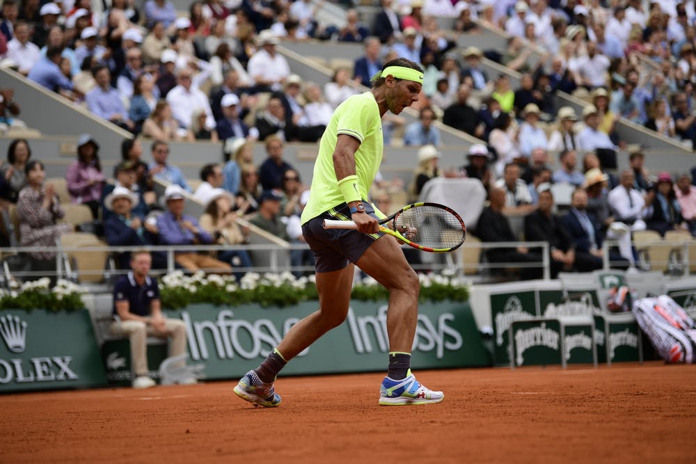 A pumped up Rafael Nadal during Roland-Garros 2019