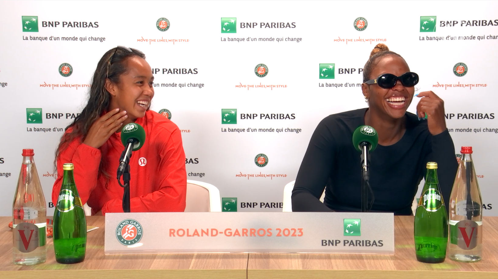 Leylah Fernandez, Taylor Townsend, press, semi-final, Roland-Garros 2023